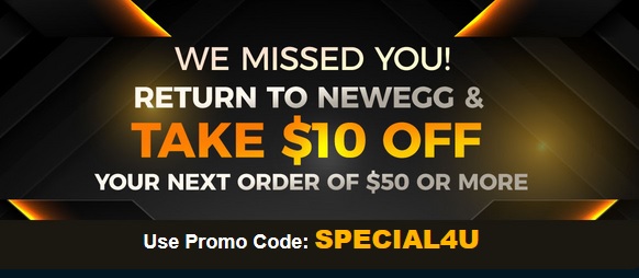 Select Newegg Accounts: Extra $10 Off $50+ Promo Offer via Newegg