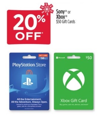 Dollar General Stores: Select Gaming/Streaming Gift Cards: VUDU,  PlayStation, Xbox