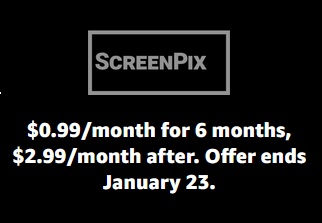 ScreenPix Streaming Subscription (Up to 6-Months) $0.99/Month for Amazon Prime Members via Amazon