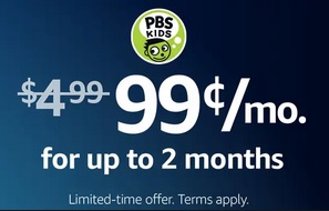 2-Month PBS Kids Streaming Service $0.99/Month for Amazon Prime Members via Amazon