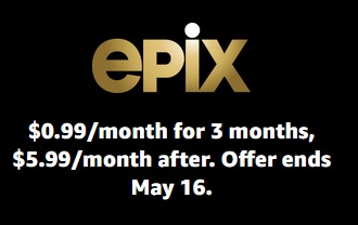 3-Month Epix Streaming Service $0.99/Month for Amazon Prime Members via Amazon
