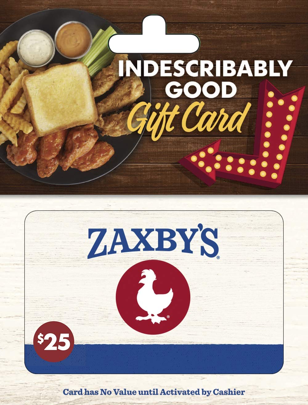 $50 Subway Gift Card for $40 or $25 Zaxby's Gift Card (Physical Gift Card) for $20 via Amazon