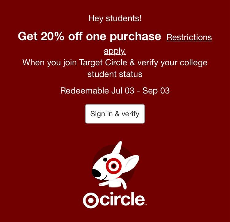 Target Circle Offer: Active College Students
