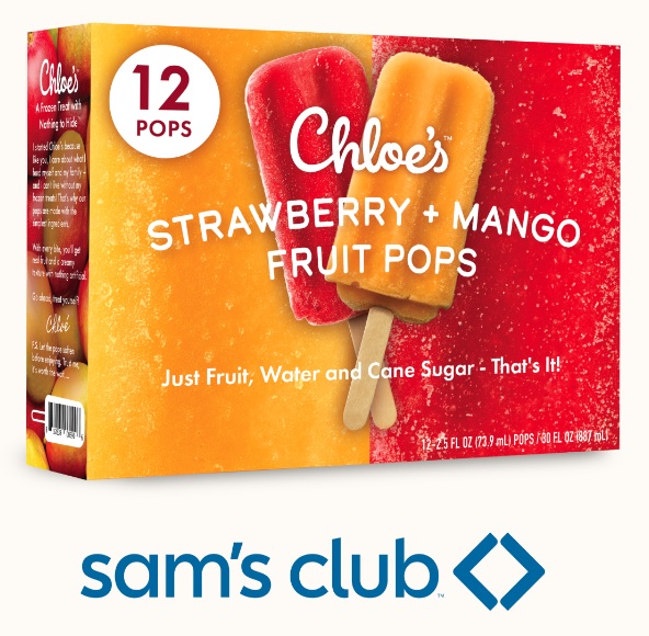 Select Sam's Club Warehouse 12Count Chloe's Frozen Fruit Pops