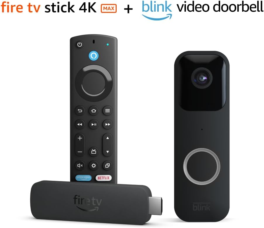 Amazon Prime Members: All-New Amazon Fire TV Stick 4K Max Streaming Device + Blink Video Two-Way Wired/Wire Free Doorbell (Black) $64.99 + Free Shipping via Amazon