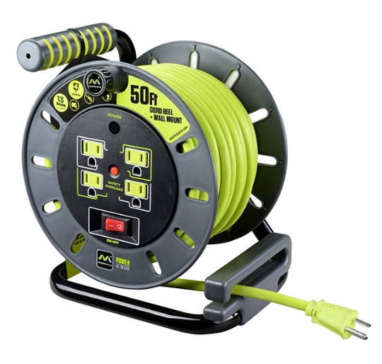 Sam's Club Members Masterplug 50' 4Outlet 14 AWG Extension Cord Reel
