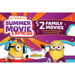 2022 Regal Summer Movie Express Movie Tickets (May 24-Sept 7, 2022) $2 (Valid Every Tuesday/Wednesday; New Films Each Week) &amp; More
