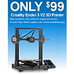 New Micro Center In-Store Customers Only: Creality Ender 3 V2 3D Printer $99 via Text/Coupon