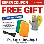 Harbor Freight In-Store Offer: Microfiber Cloths, Work Gloves or 8" Cable Ties Free (Valid thru 8/6; No Purchase Required)