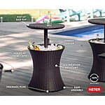 Keter Pacific Outdoor Patio Side Table w/ 7.5-Gallon Cooler (Espresso Brown) $40 + Free S/H