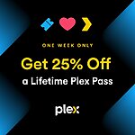 Lifetime Plex Pass Subscription Upgrade $90