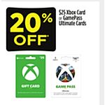 Dollar General In-Stores: 20% Off Select Gift Cards: $50 Doordash GC $40, $25 Xbox GC $20 &amp; More