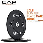 Pair CAP Barbell Rubber Olympic Bumper Plate (Budget): 15 Lbs. $25.30, 10 Lbs. $16.15 &amp; More