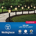 10-Pack Westinghouse 3-Lumen 3000K Black Solar LED Outdoor Path Lights $19 + Free Store Pickup