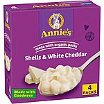 4-Count 6oz. Annie's White Organic Pasta Shells (White Cheddar) $2.85 w/ Subscribe &amp; Save
