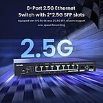 Tenda 8-Port Unmanaged Ethernet Switch w/ 8x 2.5G GE/2x 2.5G SFP w/ NAS Support $76 + Free S/H