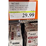 Select Costco Locations: 2-Pack 5-Qt Kirkland Signature Full Synthetic Motor Oil $30 (Pricing/Availability May Vary)