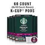 60-Count Starbucks Dark Roast K-Cups Coffee Pods (French Roast) $20.20 w/ Subscribe &amp; Save + Free S/H