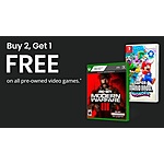 GameStop Offer: Select Pre-Owned Video Games (PS5/PS4, Xbox, Switch & More) B2G1 Free + Free Store Pickup