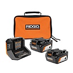 Ridgid Battery Starter Kit: 2x 4.0Ah Lithium Ion Battery + 18V Charger w/ Bag $69 + Free S/H