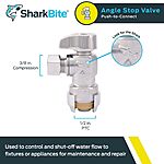 SharkBite 1/2"x3/8" Compression Angle Stop Brass Plumbing Valve $9.50