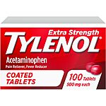 100-Count Tylenol Extra Strength 500mg Acetaminophen Pain Reliever Coated Tablet $4 w/ Subscribe &amp; Save