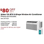 Costco In-Warehouse Offer: Midea U 12,000 BTU Smart Inverter/Window Air Conditioner $280 (Valid thru 6/9)
