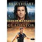Braveheart (1995) + Gladiator (2000) (4K UHD Digital Film) $8