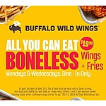 Buffalo Wild Wings: Dine-In Only: All You Can Eat Boneless Wings & Fries $20 (Valid Every Monday or Wednesday)