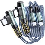 Prime Members: 2-Pack 6.6' AINOPE USB-C Angled 60W Braided Fast Charging Cables $4.25 + Free S/H