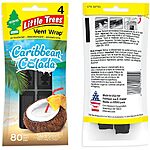 4-Pack Little Trees Car Vent Wrap Air Freshener (Caribbean Colada) $3.50