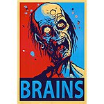 Zombie Brains 24&quot;x36&quot; Poster $1.98 + Free Shipping