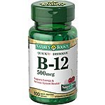 100-Count Nature's Bounty B-12 500mcg Supplement $1.85 + Free S/H