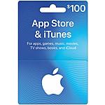 $100 App Store & iTunes Gift Card (Physical Gift Card) $80 + Free S/H