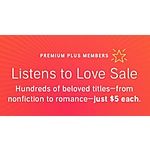 Audible Member Listens to Love Audiobook Sale (various titles) $5 (Membership Required)