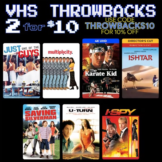 Throwbacks Digital Films: 2 for $9: The Karate Kid I, II, III, Last Action Hero, Manhattan Murder Mystery, Silverado, Henry Fool, Gloria, King Rat More via FanFlix