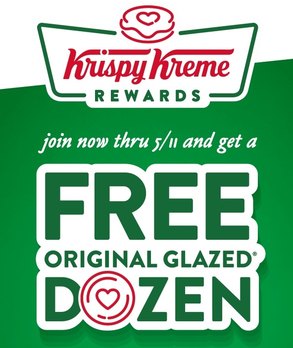 New/Existing Krispy Kreme Rewards Members: 1-Dozen Original Glazed Doughnuts Free to Claim (Offer valid thru 5/2)