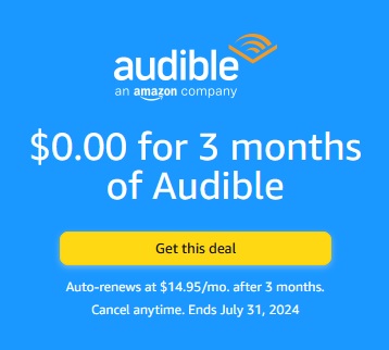 Amazon Prime Members: FREE 3-Months Audible Premium Plus Membership Trial via Amazon (Valid thru 7/31)