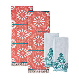 4-Piece The Pioneer Woman Cotton Bath Towel Set (various colors