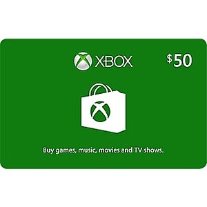 Xbox one sales gift card 50