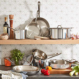Costco Members: 12-Piece All-Clad D3 18/10 3-Ply Stainless Steel Cookware  Set