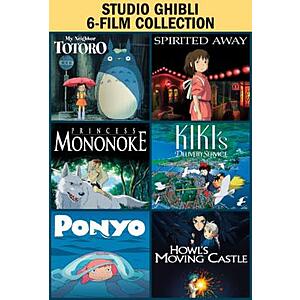 Studio Ghibli Collection: Spirited Away, Princess Mononoke, My Neighbor Totoro, Kiki's Delivery Service, Howl's Moving Castle & Ponyo (Digital HD Films) $  39.99 via Apple iTunes