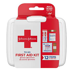 12-Piece Johnson & Johnson To Go First Aid Kit + $1 Walmart Cash $2.40 + Free S/H on $35+