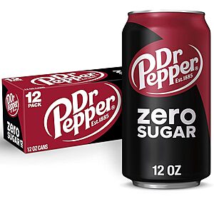 12-Pack 12oz. Dr. Pepper Zero Sugar Canned Soda Beverage $4.30 w/ Subscribe & Save