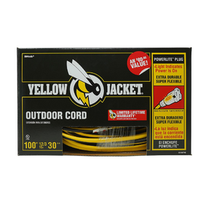 100' Woods Yellow Jacket 12/3 SJTW Outdoor Extension Cord w/ Lighted Ends $45 + Free S/H