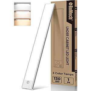 RoMech Rechargeable Motion Sensor Under Cabinet Lights: 1-Pack 15.7" $9.50 