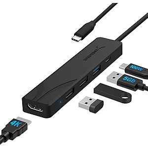SABRENT 5-IN-1 USB Type-C Hub (4K@60Hz) $8 @ Amazon