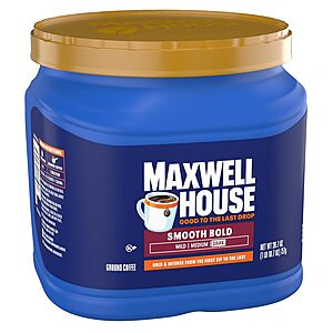 26.7oz. Maxwell House Dark Roast Ground Coffee Canister (Smooth Bold) .15 w/ Subscribe & Save