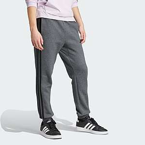 adidas Men's Essentials 3-Stripes Fleece Pants (Dark Grey Heather/Black)  + Free S/H
