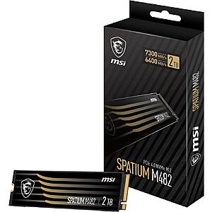 2TB MSI Spatium Series M482 PCIe 4.0 M.2 NVMe Internal Solid State Drive SSD 5 + Free S/H